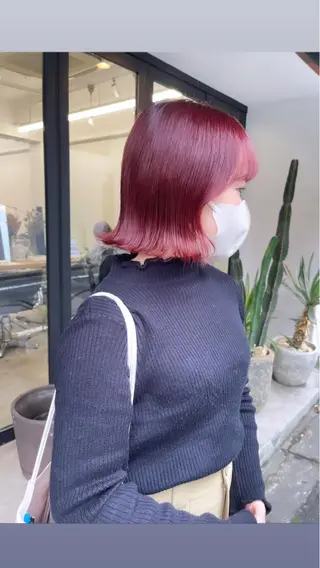 ミディアム カラー 渋谷ケアブリーチ Suuのヘアスタイル