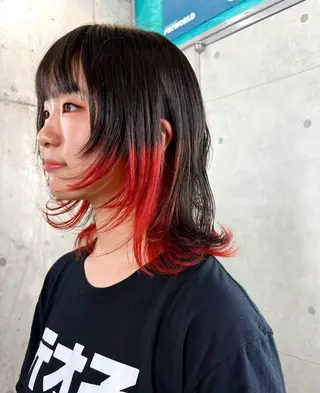 ミディアム カラー ドアベルヘアリビング所属・モデル募集中 🎗️🫧加藤志保のヘアスタイル