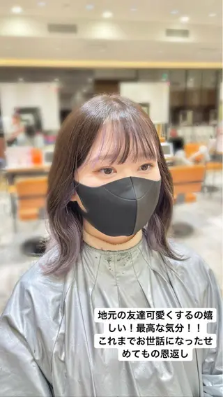 セミロング レイヤー/艶カラー 韓国/石戸谷海斗のヘアスタイル