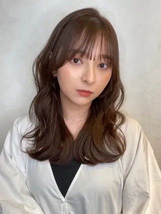 セミロング カラー Lond Bloom所属・🎀はるか ブリーチ なしダブルカラー🎀のヘアスタイル