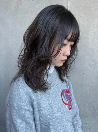 セミロング カラー パーマ hotely所属・✨まとまるボブ/ 切りっぱなし/ユキナのヘアスタイル