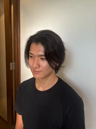 セミロング メンズ レイヤーカット/艶髪 /パーマaikoのヘアスタイル