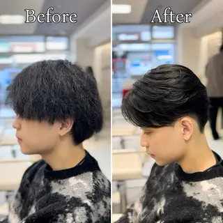 ショート パーマ メンズ 🔮メンズ縮毛矯正 毛流れパーマ💎竹永のヘアスタイル