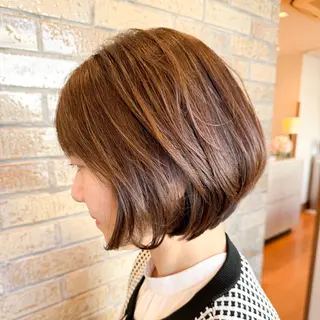 ミディアム カラー パーマ ヘアアレンジ 池田 雅史のヘアスタイル