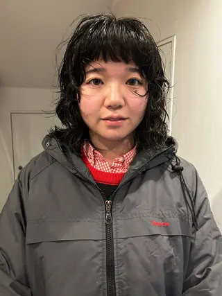 ミディアム パーマ hen所属・心斎橋/レイヤー/ ブリーチ/モエのヘアスタイル