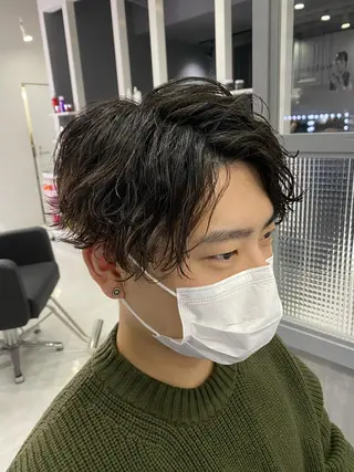 ショート メンズ 🟣メンズパーマ 川端 永遠🟣のヘアスタイル