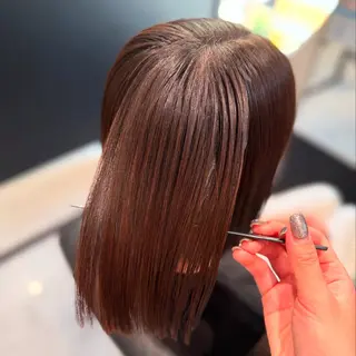 ミディアム みお🥣ボブ｜透明感 ｜髪質改善ストレートのヘアスタイル
