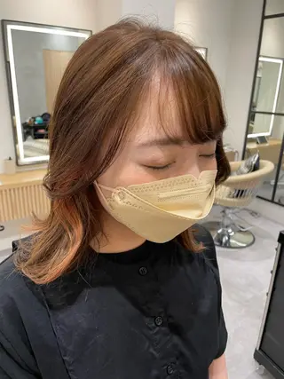 ミディアム カラー パーマ ヘアアレンジ レイヤー縮毛矯正 ささきすずね💗のヘアスタイル