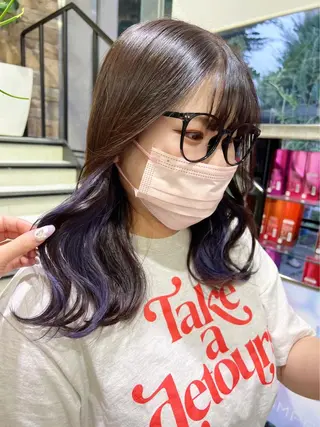 セミロング カラー 韓国🩶Y2Kネイル 💫くれはのネイルデザイン