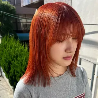 ミディアム カラー ボブハイトーン🦖 デザインMAMIのヘアスタイル