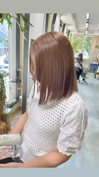 ミディアム カラー カノン‎/暖色カラー /オリーブカラーのヘアスタイル