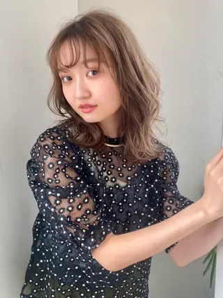 ミディアム 藤原 侑香のヘアスタイル