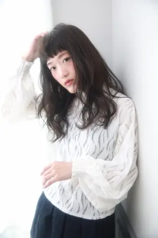 ミディアム カラー パーマ 山下 直人のヘアスタイル