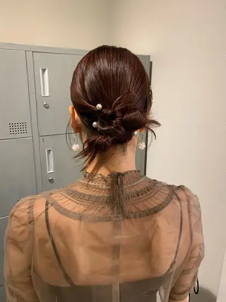 ミディアム ヘアアレンジ ブリーチ/アレンジ 天満/chihiroのヘアスタイル