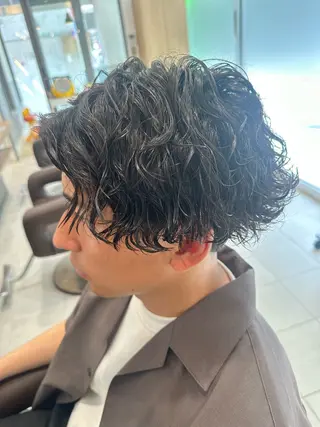 ミディアム パーマ メンズ 💈メンズ特化 美容師サキ💈のヘアスタイル