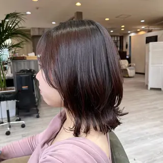 ミディアム 西 沙菜/トレンド カラー/透明感カラーのヘアスタイル