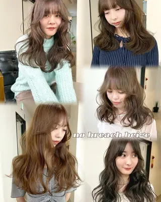 ロング カラー mizuki/ピンク ベージュ.レイヤーのヘアスタイル