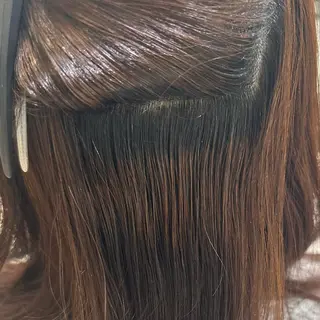 ロング カラー パーマ ヘアアレンジ メンズ キッズ ネイル マツエク・マツパ アイブロウ 顔周りcut/ 艶ワンカラー♥ちさきのヘアスタイル