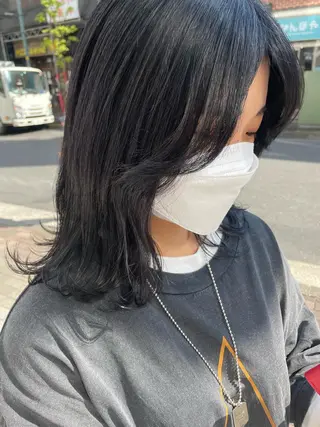 セミロング カラー 韓国ヘア🦋 MIYUのヘアスタイル