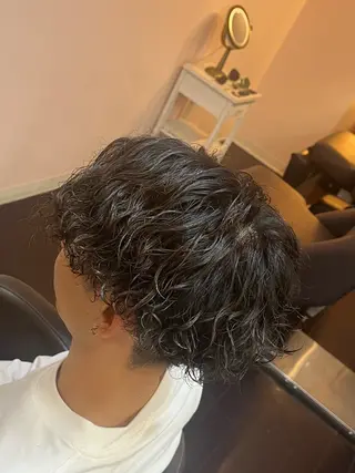 ミディアム パーマ CuMARi所属・予約の95%パーマ 🌈men's専門店のヘアスタイル