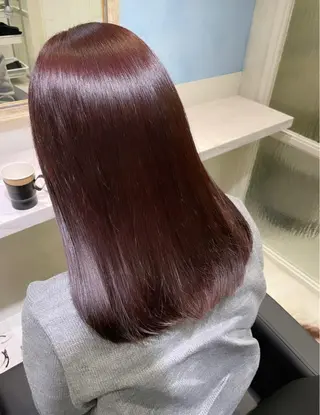 セミロング カラー 🌷ピンク/韓国風 暖色カラー ゆい🌷のヘアスタイル