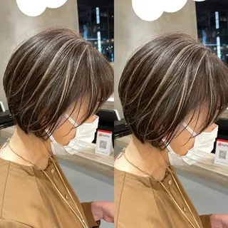 ショート カラー 縮毛/レイヤー 韓国/橋口のヘアスタイル