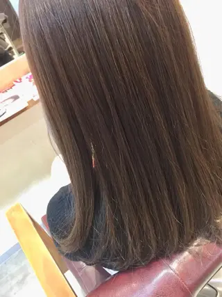 セミロング カラー 透明感/ 美髪矯正/田中恭のヘアスタイル