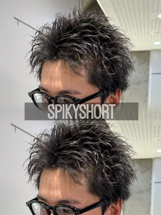 ショート メンズ センターパート/フェ ザー🔥SHUYAのヘアスタイル