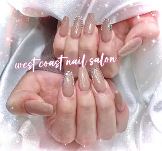 ネイル リボン、ガーリー パーツ放題専門店のネイルデザイン