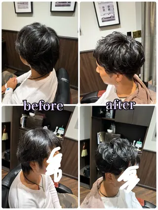 ミディアム パーマ メンズ LAVIE NEW STANDARD BARBER 秋葉原/神田店所属・LAVIE 秋葉原店のヘアスタイル