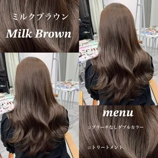 セミロング カラー ヘアアレンジ 🫧ブリーチなし/ ベージュ/安形翔🫧のヘアスタイル