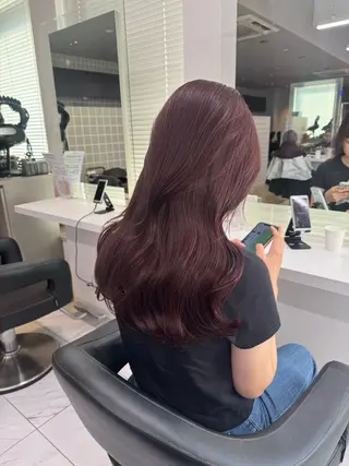ミディアム カラー ヘアアレンジ 顔まわりカット の達人のヘアスタイル