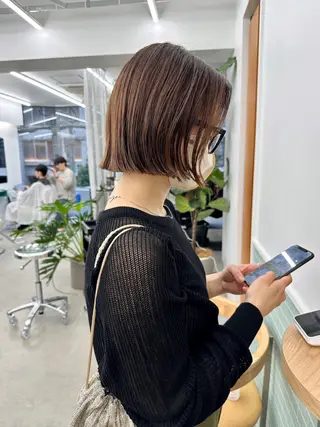 ショート カラー ボブ/レイヤー/ケア パーマ/リュウタのヘアスタイル