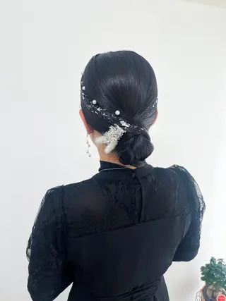 セミロング ヘアアレンジ ヘアセットサロン /上坪愛美のヘアスタイル