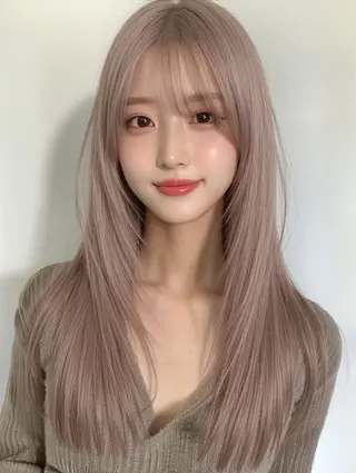 ロング GiseL 梅田【ジゼル】所属・透明感カラー × ハイトーン さきのヘアスタイル