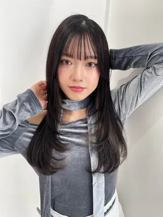 ロング カラー 林 千聖のヘアスタイル