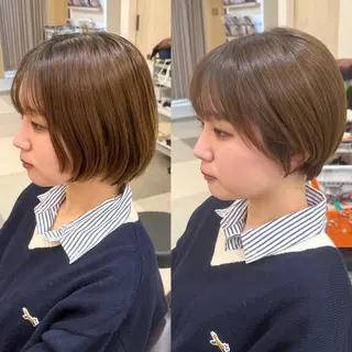 ショート ガレリアエレガンテ名駅店所属・【ショート/ボブ 丸みショート】深萱のヘアスタイル
