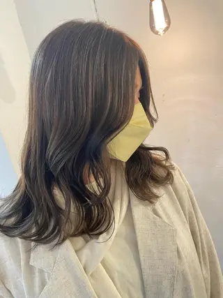 セミロング カラー 京都美容師 塩のヘアスタイル