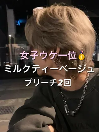 パーマ ヘアアレンジ メンズ Ryo横浜韓国ヘア/ ハイトーン/縮毛矯正のヘアスタイル