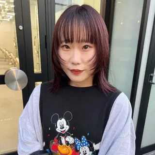 ミディアム カラー arisa/暖色 /伏見/レイヤーのヘアスタイル