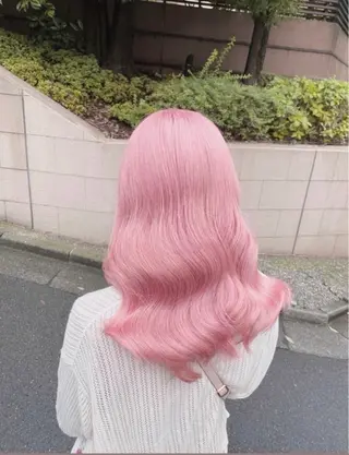 セミロング カラー 💕誰より可愛い💕 ピンク🎀YUUKAのヘアスタイル