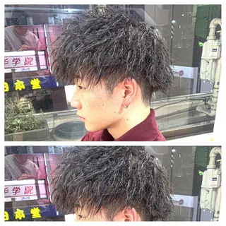 ショート パーマ メンズ サトウ レンマのヘアスタイル