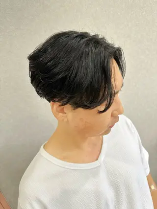 ミディアム パーマ ヘアアレンジ メンズ Mens Salon Gray by NYNY所属・Gray by NYNYのヘアスタイル