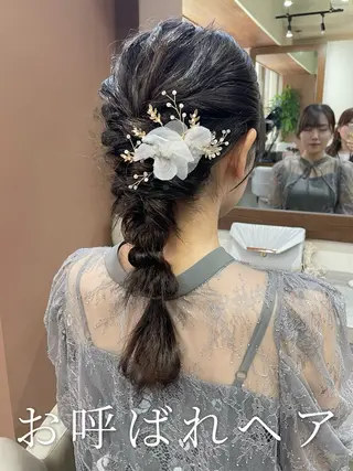 ロング ヘアアレンジ 韓国風パーマ/耳つぼ ヘアセット/みづきのヘアスタイル