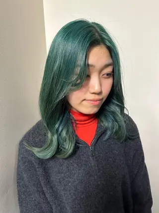 ミディアム カラー 巻けるケア縮毛矯正✨ ケアカラー✨山下のヘアスタイル