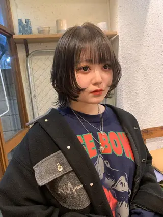 ショート ブリーチ/ウルフ ハッシュカット/石山のヘアスタイル