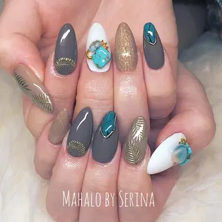 セミロング カラー ネイル SUNNY BAE. SERINAのネイルデザイン