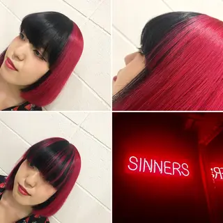 ミディアム カラー "PEPPU "所属・派手髪、ハイトーン ショートヘアShinのヘアスタイル