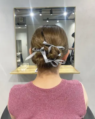 ミディアム ヘアアレンジ 【arc】Ruri コテ巻き風パーマのヘアスタイル