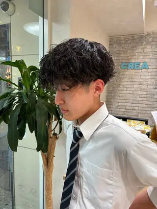 パーマ メンズ ぷっつりボブ🫧 タケウチアミのヘアスタイル
